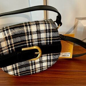 Patricia Nash Black and White Plaid Crossbody Bag